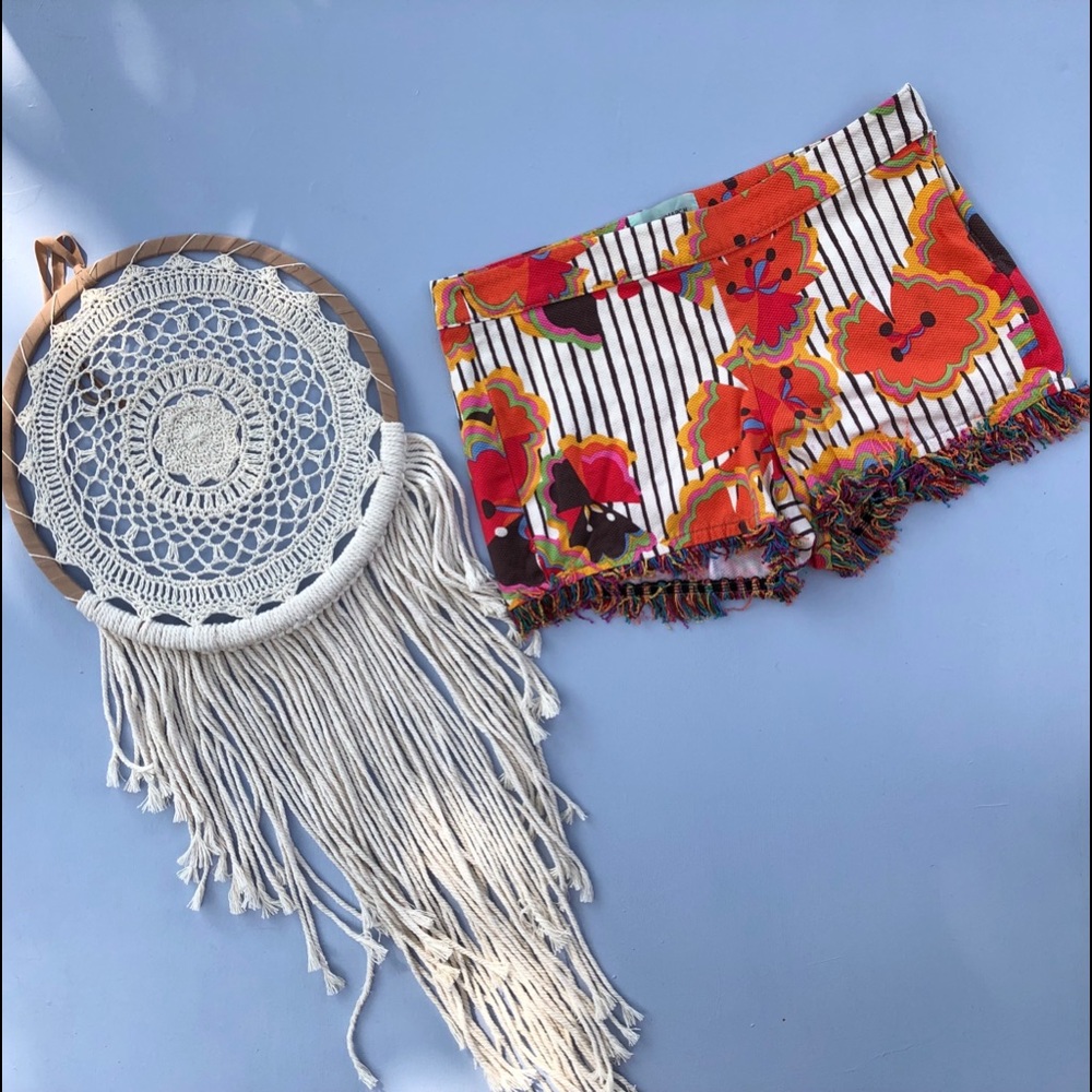 Judith March poppy fringe shorts